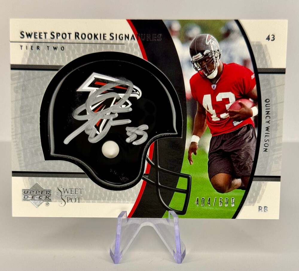 2004 Upper Deck Sweet Spot Rookie Signature Quincy Wilson Auto Card /699 Falcons